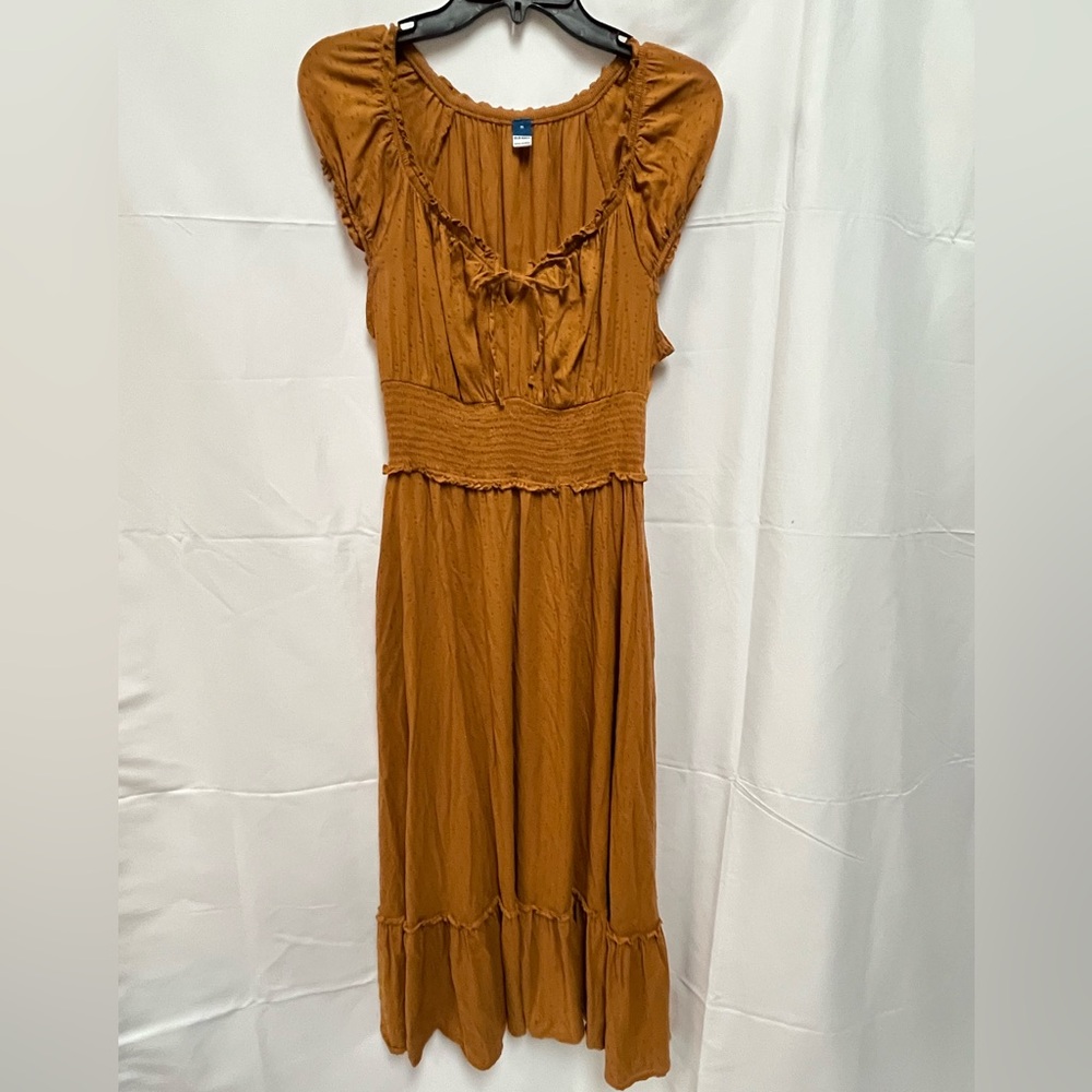 Old Navy Rust Brown Smocked Waist Maxi Dress